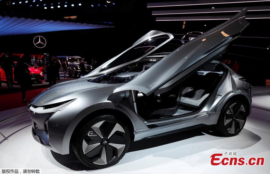 The GAC Motor Enverge is seen on the second press day of the Paris Motor Show, in Paris, France, October 3, 2018. (Photo/Agencies)