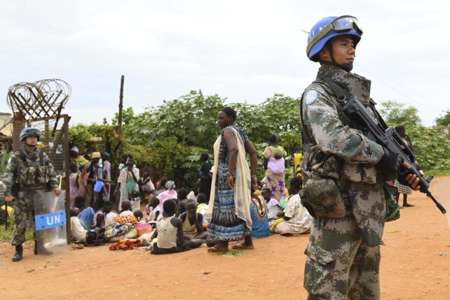 Chinese peacekeepers protect local people in a camp where weapons were confiscated in Juba in May. (Provided to China Daily)

Crucial role

In an earlier interview with China Radio International, David Shearer, the special representative for South Sudan and head of UNMISS, commended the Chinese troops based in Juba and Wau, describing them as efficient, cooperative and amiable.

\