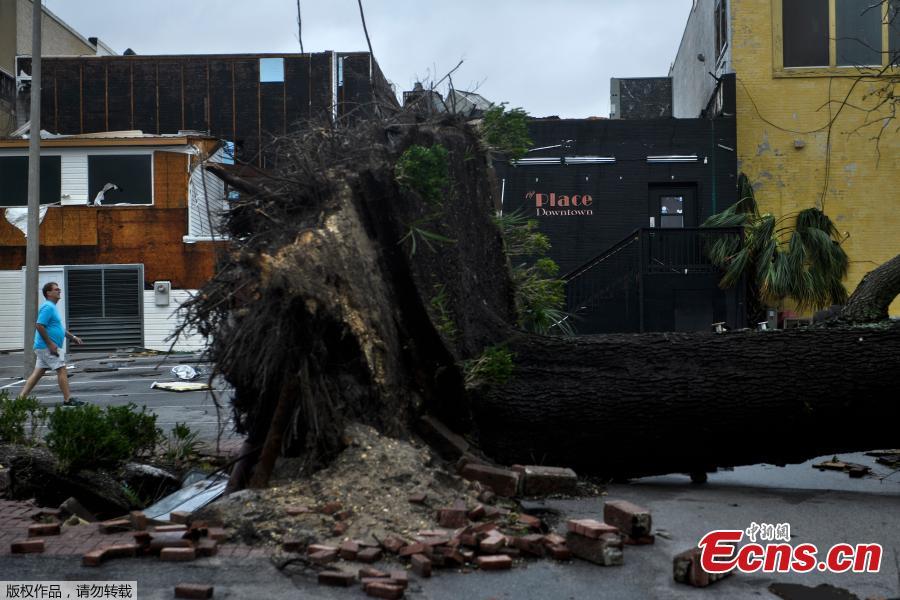 Storm damage is seen after Hurricane Michael in Panama City, Florida on October 10, 2018. Michael slammed into the Florida coast on October 10 as the most powerful storm to hit the southern US state in more than a century as officials warned it could wreak \