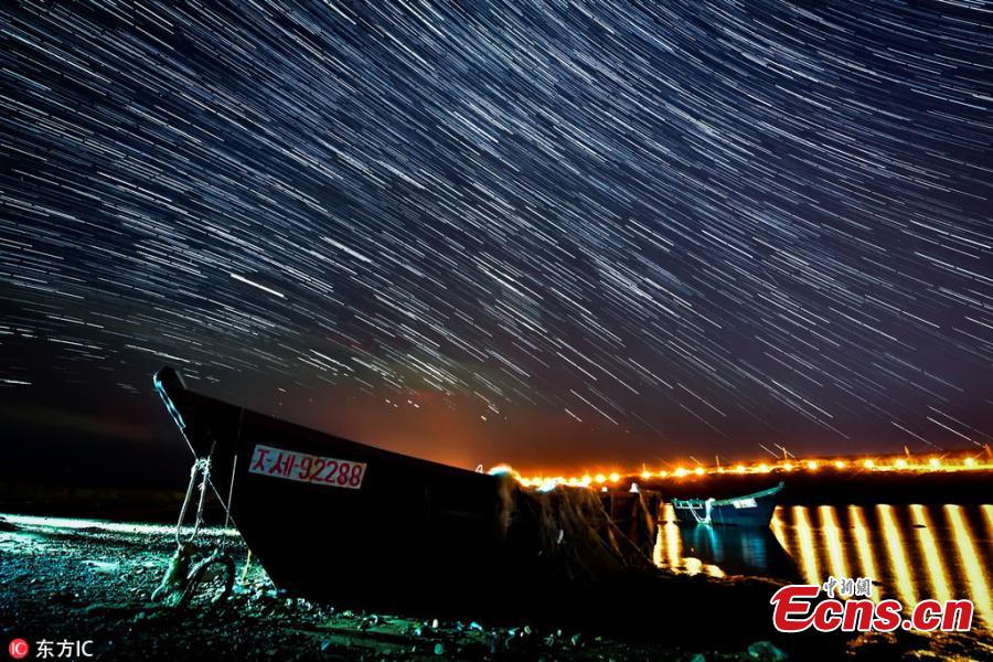 Photo taken on Oct. 10, 2018 shows the Draconids meteor shower in Russia’s Far East region. (Photo/IC)