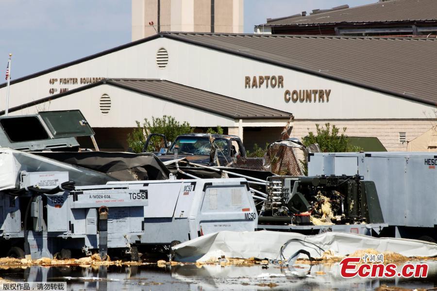 Damage caused by Hurricane Michael is seen on Tyndall Air Force Base, Florida, U.S., Oct. 16, 2018. Tyndall Air Force Base suffered catastrophic damage when Hurricane Michael tore through the Florida Panhandle, ripping roofs off airplane hangars, tossing vehicles around a parking lot and leaving a fighter jet that had been on display flipped over on the ground. (Photo/Agencies)