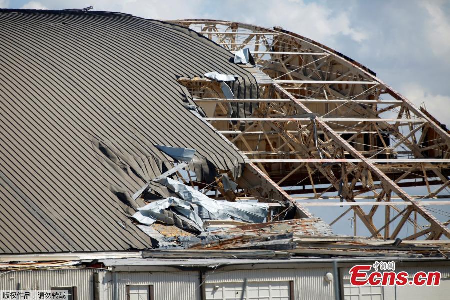 Damage caused by Hurricane Michael is seen on Tyndall Air Force Base, Florida, U.S., Oct. 16, 2018. Tyndall Air Force Base suffered catastrophic damage when Hurricane Michael tore through the Florida Panhandle, ripping roofs off airplane hangars, tossing vehicles around a parking lot and leaving a fighter jet that had been on display flipped over on the ground. (Photo/Agencies)