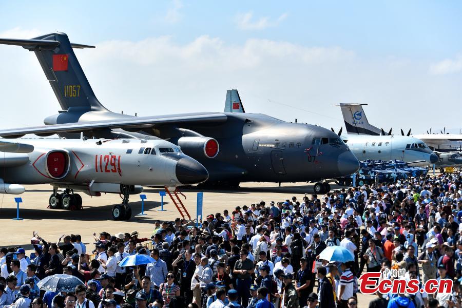 The 12th Airshow China, one of the world\'s top air shows, opens in port city of Zhuhai, Guangdong Province on November 6, 2018. (Photo: China News Service/Chen Jimin)