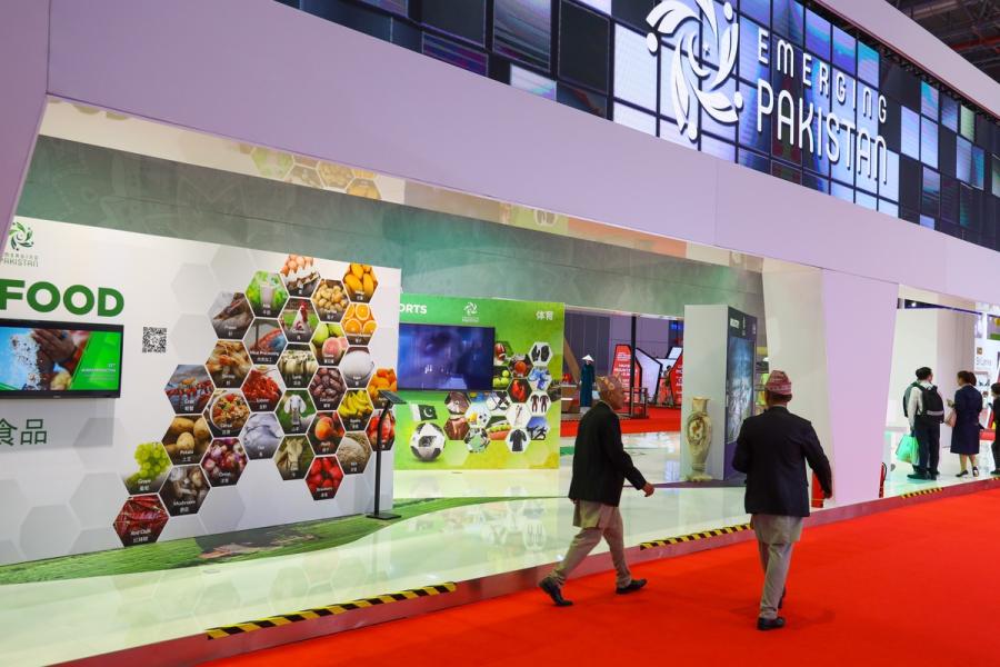 Pakistan

China has been Pakistan\'s largest trading partner for four consecutive years, and is also the country\'s largest source of imports and the third-largest export destination. (Photo/Xinhua)

In 2017, China-Pakistan trade totaled $20 billion, according to the statistics from the General Administration of Customs. The country\'s main exports to China include cotton products, grains, ore sands, ready-to-wear garments, animal leather, and medical equipment.

The China-Pakistan Economic Corridor, a trade corridor including roads, railways, oil, gas and cable channels, is a model project in the Belt and Road Initiative.

The corridor with a total investment of $19 billion is expected to drive the Pakistan economy to grow by 1 to 2 percentage points every year and create about 70,000 job opportunities.

For the CIIE, Pakistani enterprises bring food, agricultural products, clothing, and sports goods among other exhibits.

One of the highlights is the soccer balls produced in the country which have been used in the past two World Cups.