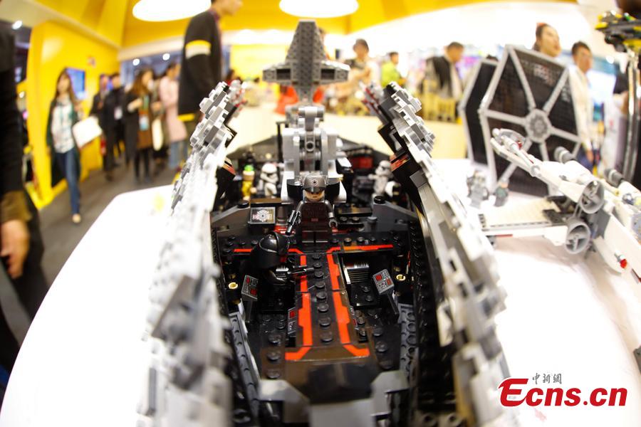 A toy developed by LEGO Group is displayed at the first China International Import Expo in Shanghai, Nov. 8, 2018. (Photo: China News Service/ Du Yang)