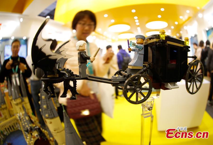 A toy developed by LEGO Group is displayed at the first China International Import Expo in Shanghai, Nov. 8, 2018. (Photo: China News Service/ Du Yang)