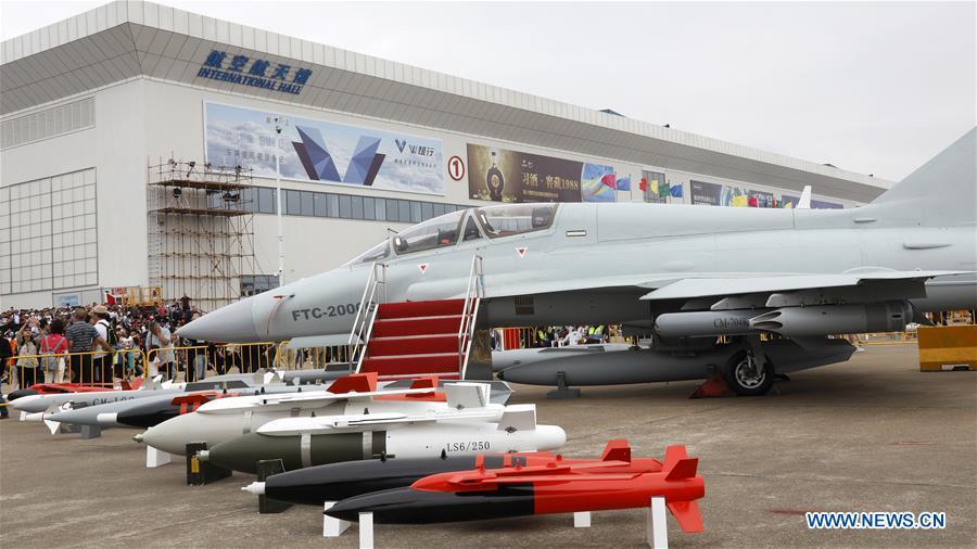 People visit the 12th China International Aviation and Aerospace Exhibition (Airshow China) in Zhuhai, south China\'s Guangdong Province, Nov. 10, 2018. Saturday marks the second of three public days of the Airshow China. (Xinhua/Liu Fang)