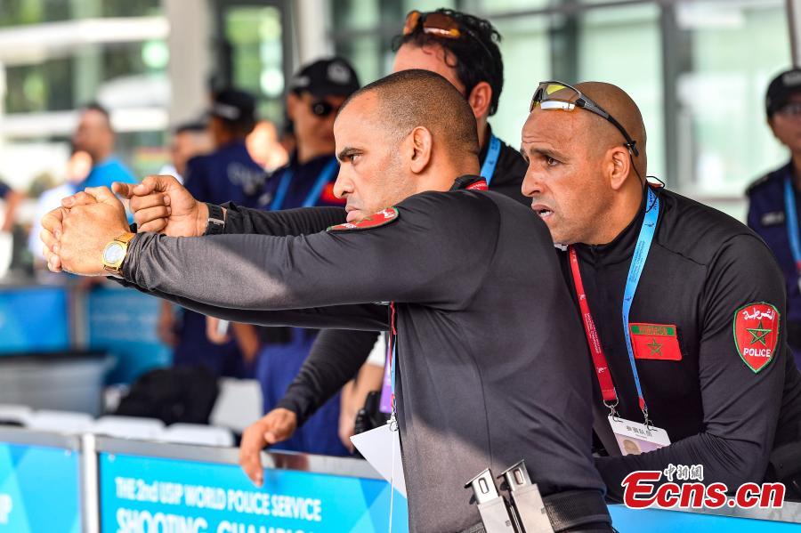 The second USIP World Police Service Pistol Shooting Championship takes place at the Guangdong provincial police training center in Foshan, Guangdong province on November 14, 2018. A total of 256 police from nearly 70 countries and regions across the world registered for the contest. (Photo: China News Service/ Chen Jimin)