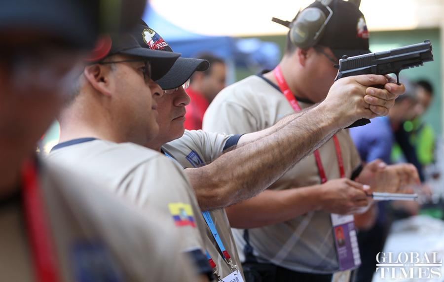 The 2nd USIP World Police Service Pistol Shooting Competition will kick off in Foshan, Guangdong Province, on Nov. 14. 69 delegations from 68 countries and regions have joined in the competition. (Photos: Cui Meng/GT)