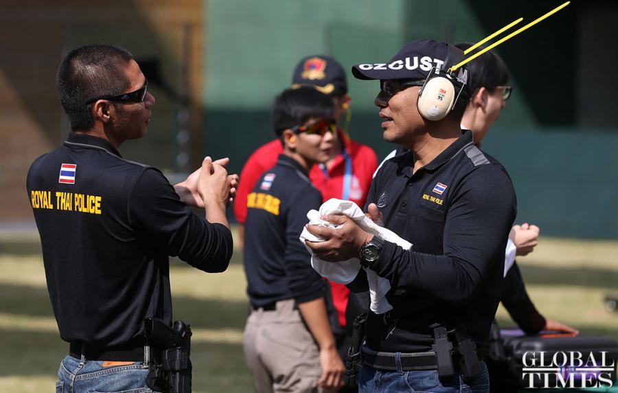 The 2nd USIP World Police Service Pistol Shooting Competition will kick off in Foshan, Guangdong Province, on Nov. 14. 69 delegations from 68 countries and regions have joined in the competition. (Photos: Cui Meng/GT)