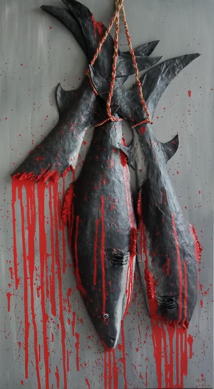 Hunted sharks (Photo provided to China Daily)