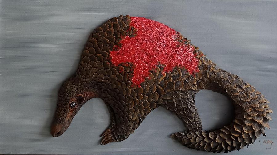 A pangolin killed by scaling (Photo provided to China Daily)