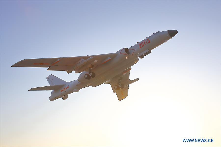 A Chinese air force plane takes off to conduct drills in international airspace over the Sea of Japan, Dec. 18, 2017. The Chinese Air Force announced a roadmap for building a stronger modern air force in three steps. The building of a stronger modern air force is in line with the overall goal of building national defense and the armed forces, Lieutenant General Xu Anxiang, deputy commander of Chinese Air Force, said at a press conference on celebrating the 69th anniversary of the establishment of Chinese Air Force held in Zhuhai, south China\'s Guangdong Province, Nov. 11, 2018. (Xinhua/Zhang Haishen)