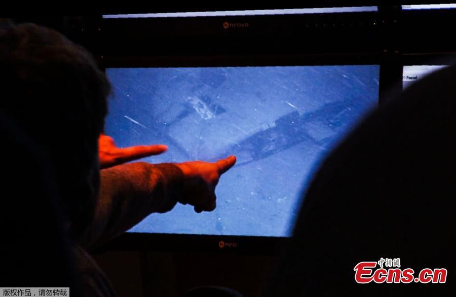 This screen grab image from a handout video released by Ocean Infinity on November 18, 2018, shows part of the wreckage of the ARA San Juan submarine located one year after it vanished into the depths of the Atlantic Ocean. Authorities confirmed the wreckage of the ARA San Juan submarine was found at 907 meters (2,975 feet) of depth, some 500 km from the southern city of Comodoro Rivadavia. (Photo/Agencies)