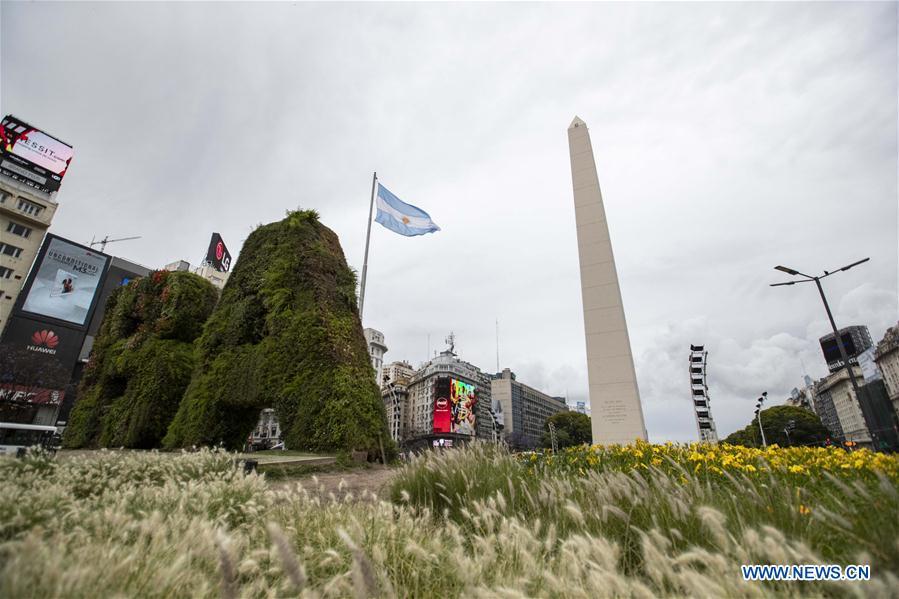 Photo taken on Nov. 27, 2018 shows the Obelisco monument in Buenos Aires, Argentina. The 13th G20 summit, under the theme of Building Consensus for Fair and Sustainable Development, will be held for the first time in a South American country from Friday to Saturday. (Xinhua/Li Ming)