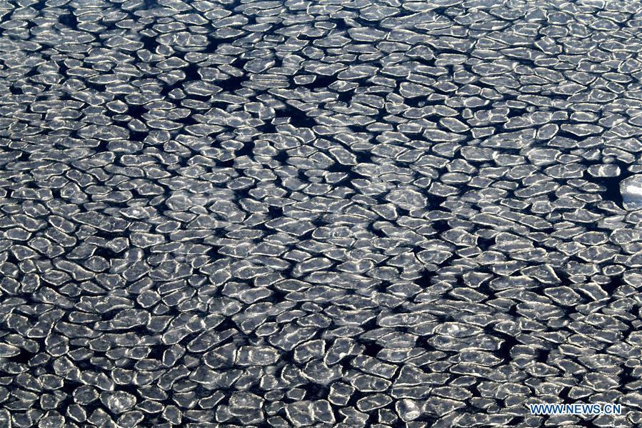 Photo taken on Nov. 30, 2018 shows plate ices at the Prydz Bay in Antarctica. Xuelong, carrying a research team on the country\'s 35th Antarctic expedition, set sail from Shanghai on Nov. 2 and passed Prydz Bay, the last sea area before arriving at China\'s Zhongshan Station in Antarctica. (Xinhua/Liu Shiping)
