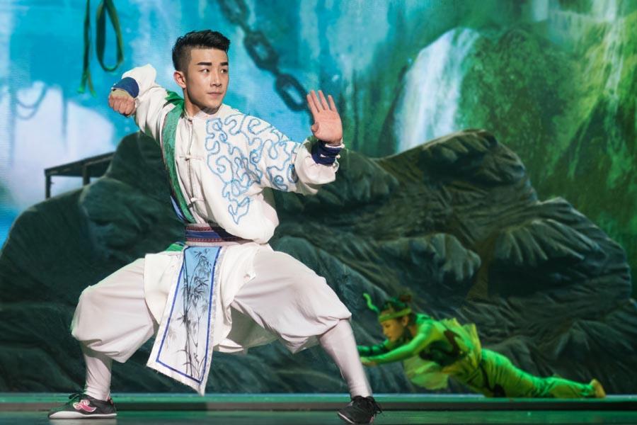 More than 30 students from Tianjin Huo Yuanjia Civil and Military School in North China\'s Tianjin joined hands with 80 Mauritian martial arts lovers to stage two kung fu shows in Mauritius on Nov .30 and Dec. 2. (Photo/Chinaculture.org)