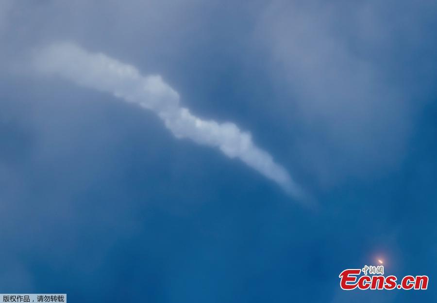 The Soyuz MS-11 spacecraft carrying the crew formed of David Saint-Jacques of Canada, Oleg Kononenko of Russia and Anne McClain of the U.S. blasts off to the International Space Station (ISS) from the launchpad at the Baikonur Cosmodrome, Kazakhstan December 3, 2018. (Photo/Agencies)