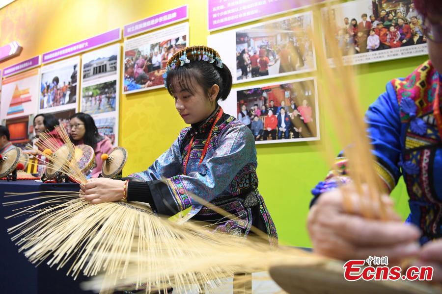 An exhibition to mark the 60th anniversary of the establishment of the Guangxi Zhuang Autonomous Region opens in the region’s capital Nanning City, Dec. 10, 2018. Established in 1958 as an autonomous region, Guangxi has a population of 56 million, including more than 20 million who identify as ethnic minorities. It tops in China’s provincial-level regions in minority populations. (Photo: China News Service/Hou Yu)