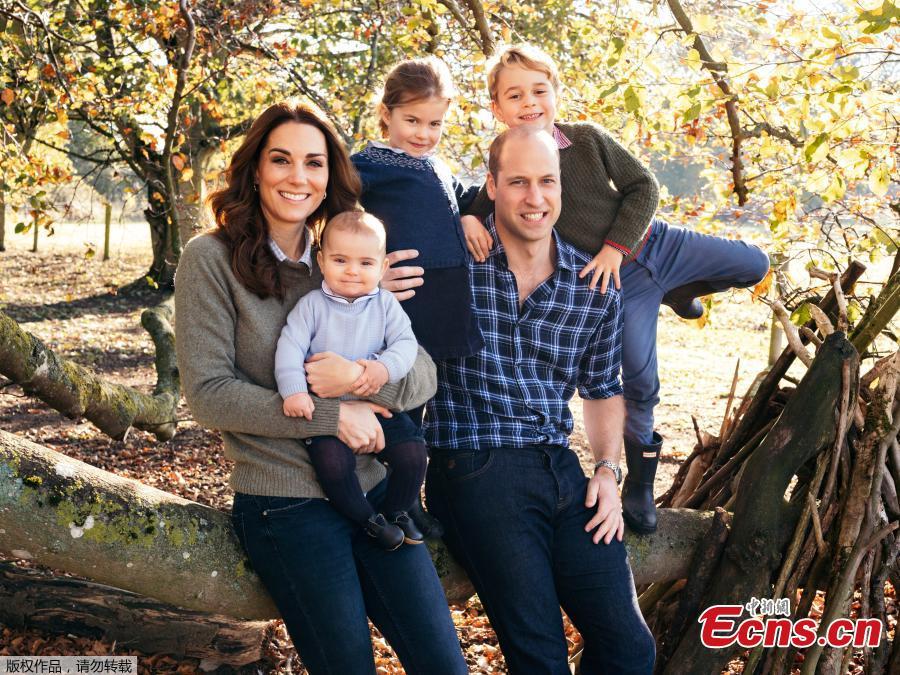 The Duke and Duchess of Cambridge have shared a new photograph of their family. 

The photograph, taken by Matt Porteous, shows the Duke and Duchess with their three children at Anmer Hall. This photograph features on Their Royal Highnesses\' Christmas card this year. Sharing their royal Christmas cards photos with the public has been a 70-year tradition with the British royal family. (Photo/Agencies)