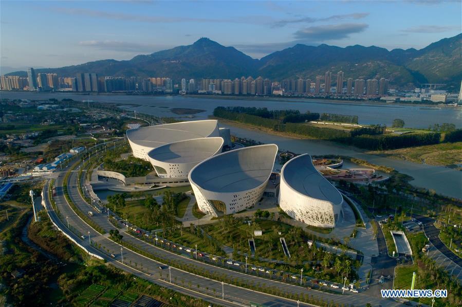 Photo taken on Dec. 16, 2018 shows the Fuzhou Strait Cultural Art Center in Fuzhou, southeast China\'s Fujian Province. The center held open day activities on Sunday. (Xinhua/Jiang Kehong)