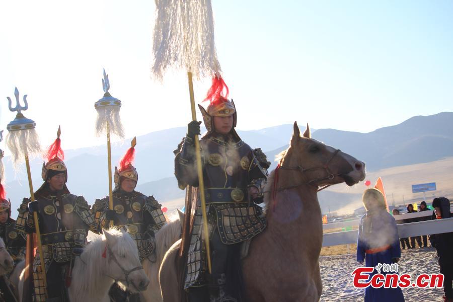 The winter Naadam Fair takes place in Hinggan League, North China\'s Inner Mongolia Autonomous Region, Dec. 20, 2018. The term \