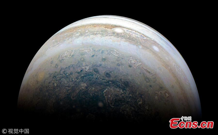 NASA\'s Juno spacecraft captures Jupiter\'s southern hemisphere, as the spacecraft performed its 13th close flyby of Jupiter on May 23, 2018. (Photo/Agencies)