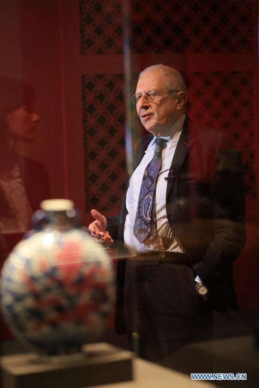 President of the Acropolis Museum Dimitrios Pandermalis visits the exhibition \