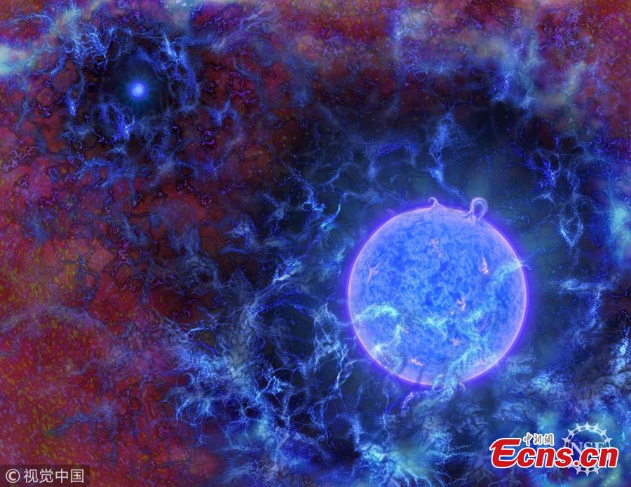 An artist\'s rendering of how the first stars in the universe may have looked, in this undated handout image obtained by Reuters Feb. 27, 2018. (Photo/Agencies)