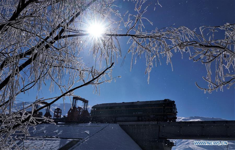 Workers are seen at a construction site on the Lhasa-Nyingchi section of the Sichuan-Tibet Railway in southwest China\'s Tibet Autonomous Region, Dec. 23, 2018. The Sichuan-Tibet Railway will be the second railway into southwest China\'s Tibet Autonomous Region after the Qinghai-Tibet Railway. The line will go through the southeast of the Qinghai-Tibet Plateau, one of the world\'s most geologically active areas. (Xinhua/Purbu Zhaxi)