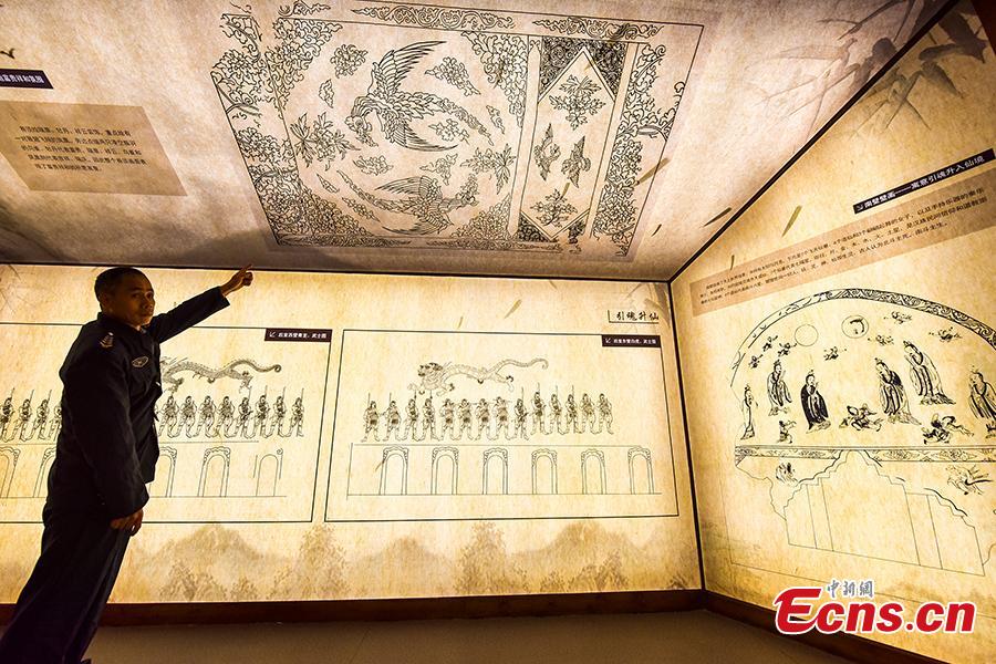 A museum of relics excavated from the Liujialing tomb in Guiyang County, Hunan Province opens to the public on Dec. 28, 2018. The tomb\'s tunnel and chamber were decorated with well-preserved, exquisite murals that reflected the life and burial customs long time ago. Findings in the tomb are of high historical and art values as they showed the migration of nobles from north to south after the Tang Dynasty (618-907). (Photo: China News Service/Ouyang Changhai)