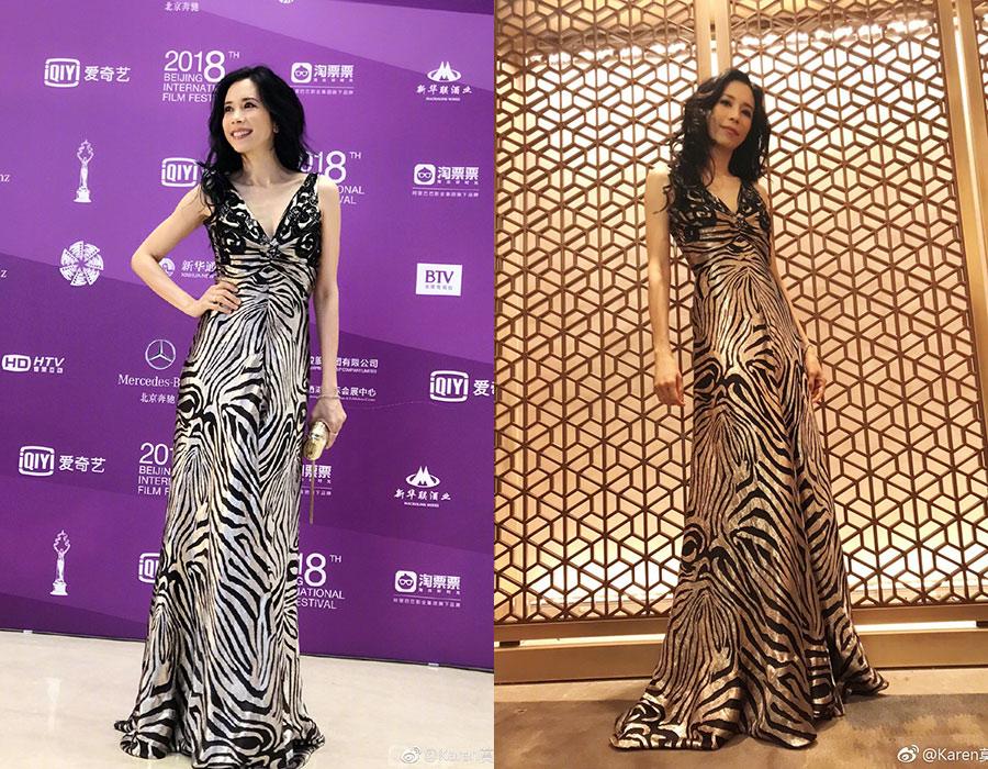 Actress Karen Mok on the red carpet for the opening ceremony of 2018 Beijing International Film Festival on April 15. [Photo provided to chinadaily.com.cn]