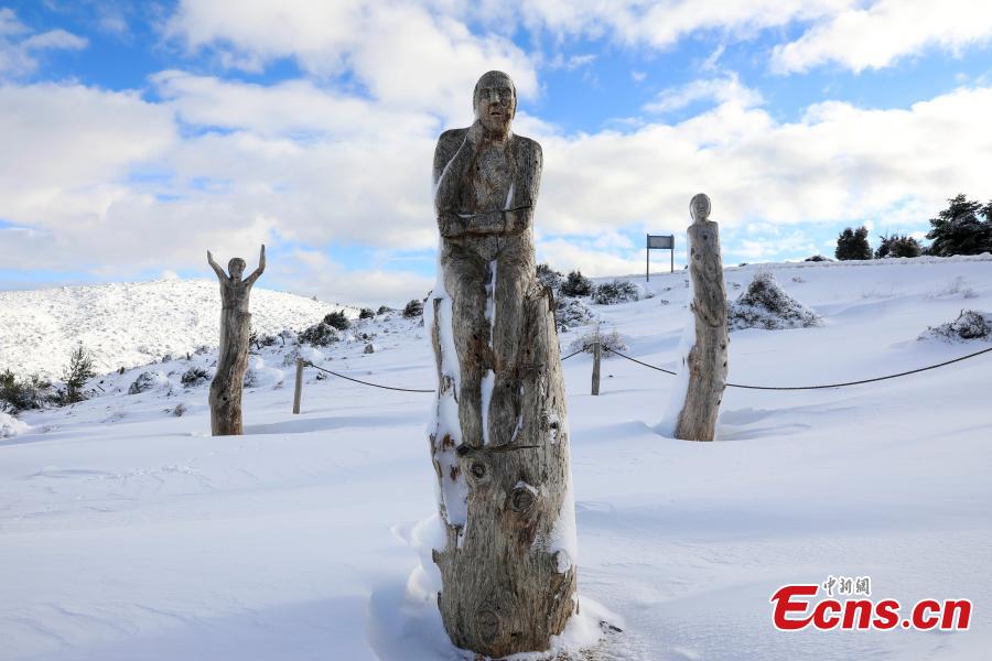 Wooden statues, part of the outdoor exhibition \