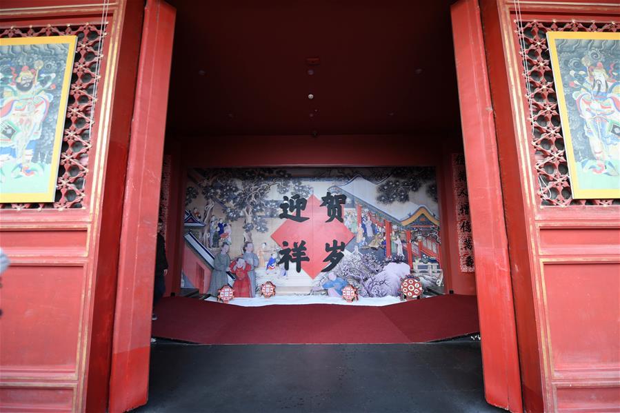 Decorative displays are seen at the Palace Museum, also known as the Forbidden City in Beijing, capital of China, Jan. 7, 2019. In celebrating of the most magnificent of all traditional holidays, the Palace Museum presents exhibition of \