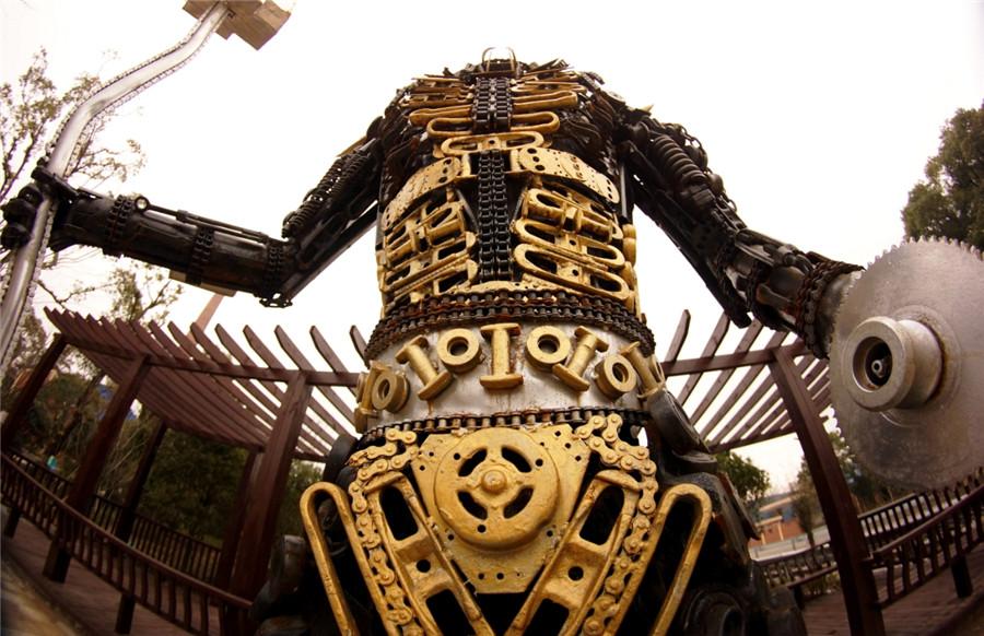A sculpture is on display at an iron and steel factory in Nanchang, Jiangxi Province, Jan. 6, 2019. (Photo/chinadaily.com.cn)