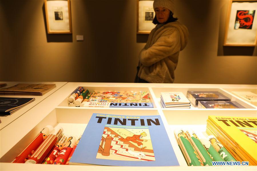 A customer views products on comic series \
