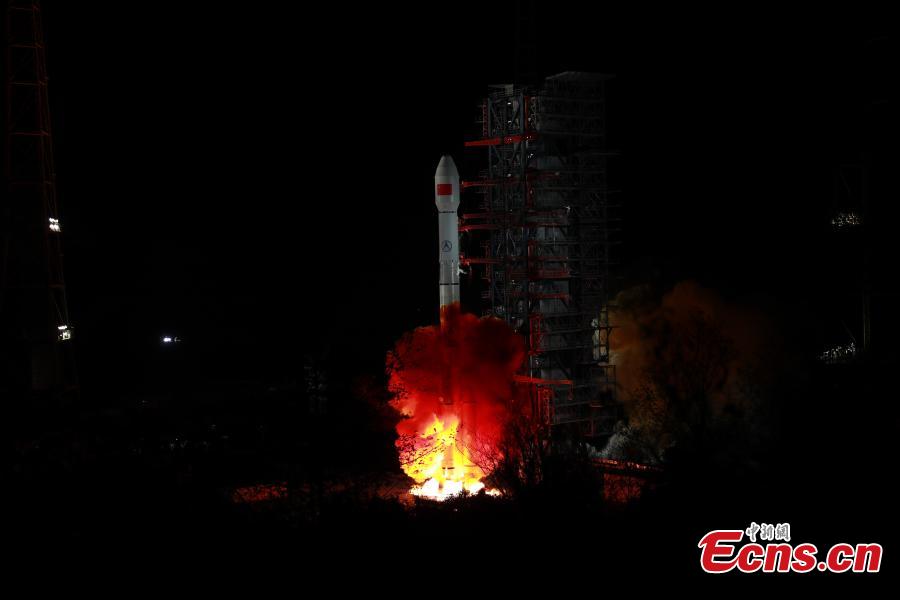 China sends Zhongxing-2D satellite into space on a Long March-3B carrier rocket from the Xichang Satellite Launch Center in Sichuan Province at 1:11 a.m., Jan. 11, 2019. The satellite has entered the preset orbit. (Photo: China News Service/Liang Keyan)