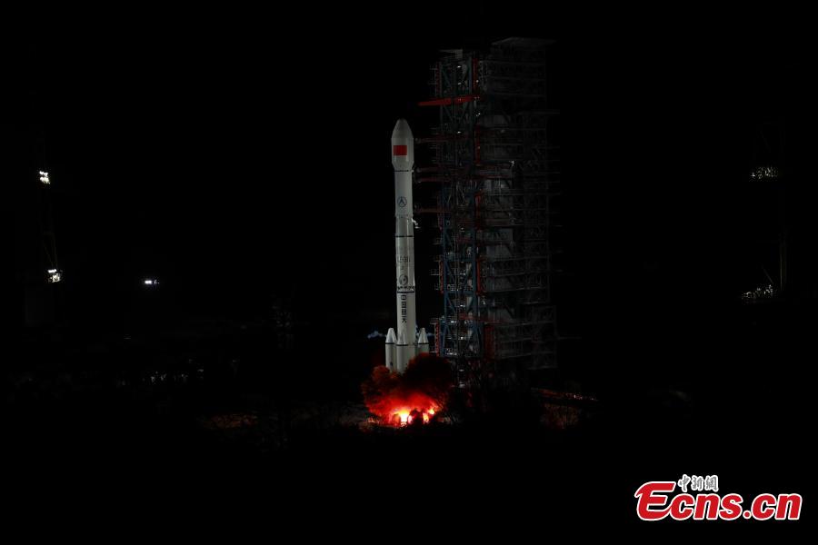 China sends Zhongxing-2D satellite into space on a Long March-3B carrier rocket from the Xichang Satellite Launch Center in Sichuan Province at 1:11 a.m., Jan. 11, 2019. The satellite has entered the preset orbit. (Photo: China News Service/Liang Keyan)