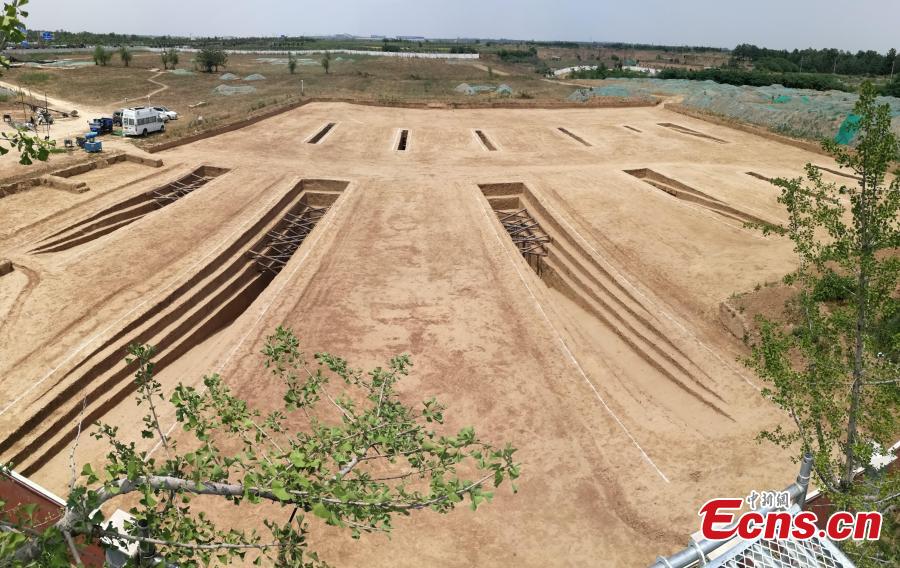 The Shaanxi Provincial Institute of Archaeology said excavations in 2017 and 2018 at the site’s 12 tombs uncovered relics from the Sixteen Kingdoms (304 to 439) period, including remains of objects used in worship. (Photo: China News Service/Zhong Xin)