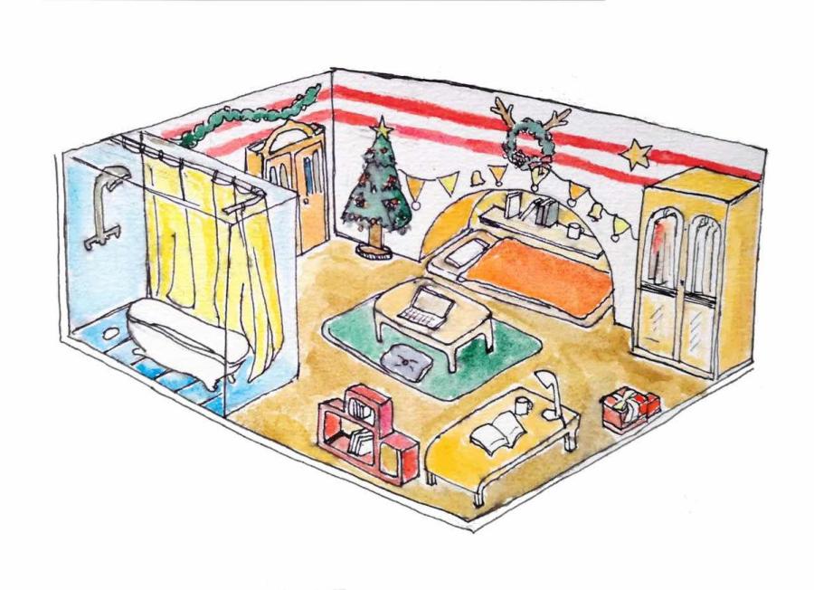 An example of the living alone drawings done by 10th grade students from Changzhou No 2 Middle School. (Photo provided to chinadaily.com.cn)