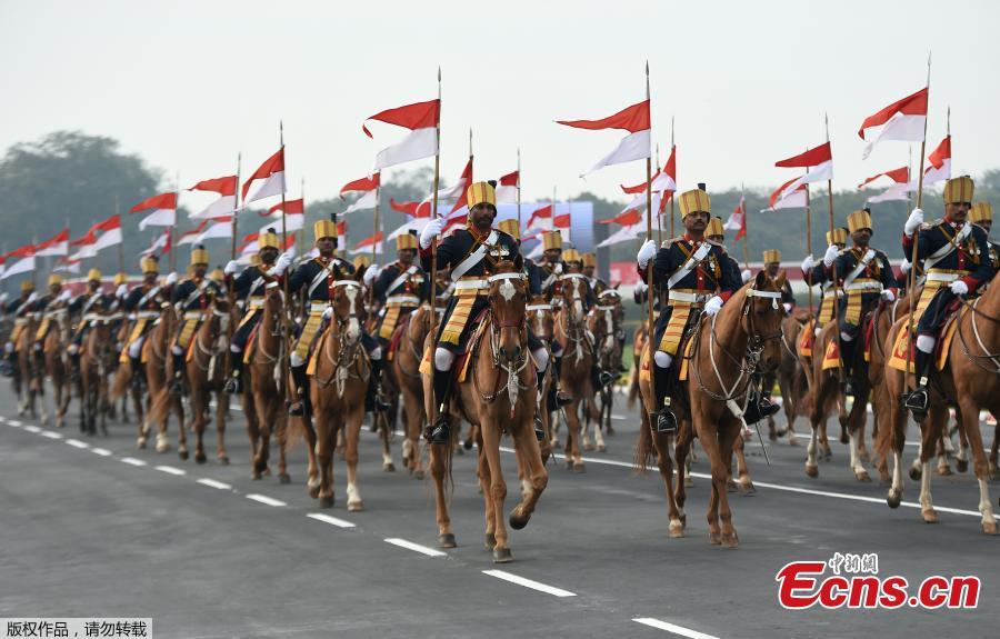Army personnel ride on horses during the Army Day parade, at Cariappa Parade Ground on Jan. 15, 2019 in New Delhi, India. The Army Day is celebrated to commemorate the day when Field Marshal M. Cariappa took over as Commander-in-Chief of the Indian Army from General Sir Francis Butcher on Jan. 15, 1949. (Photo/Agencies)