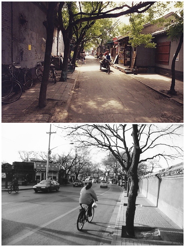 A quiet Shichahai hutong 2000. Gulou Xi Dajie 1998 (Photo/chinadaily.com.cn)