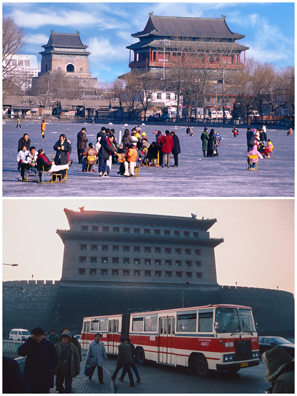 Winter near Zhonggulou 1998. Deshengmen Gate 1995 (Photo/chinadaily.com.cn)