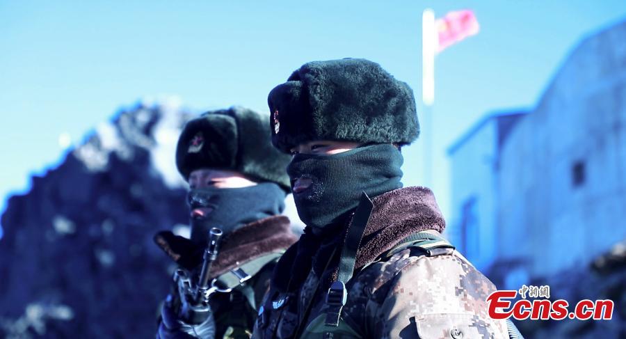 Border soldiers at a frontline station in Tibet Autonomous Region as Spring Festival, China\'s Lunar New Year, and Tibetan New Year approach. (Photo provided to China News Service)