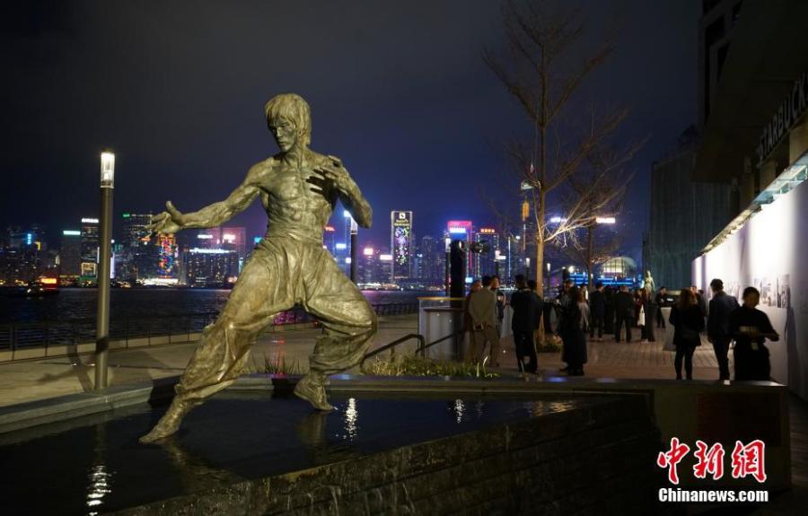 A statue of Bruce Lee is seen on the renovated Avenue of Stars in Hong Kong. The Avenue of Stars, which pays tribute to those who have helped make Hong Kong the \