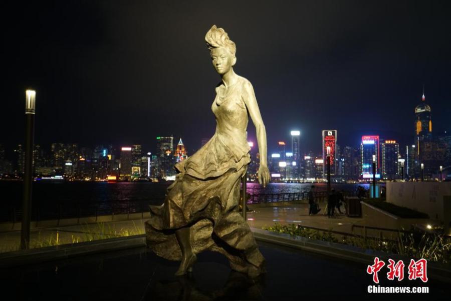 A statue of local diva Anita Mui Yim-fong on the renovated Avenue of Stars in Hong Kong. The Avenue of Stars, which pays tribute to those who have helped make Hong Kong the \