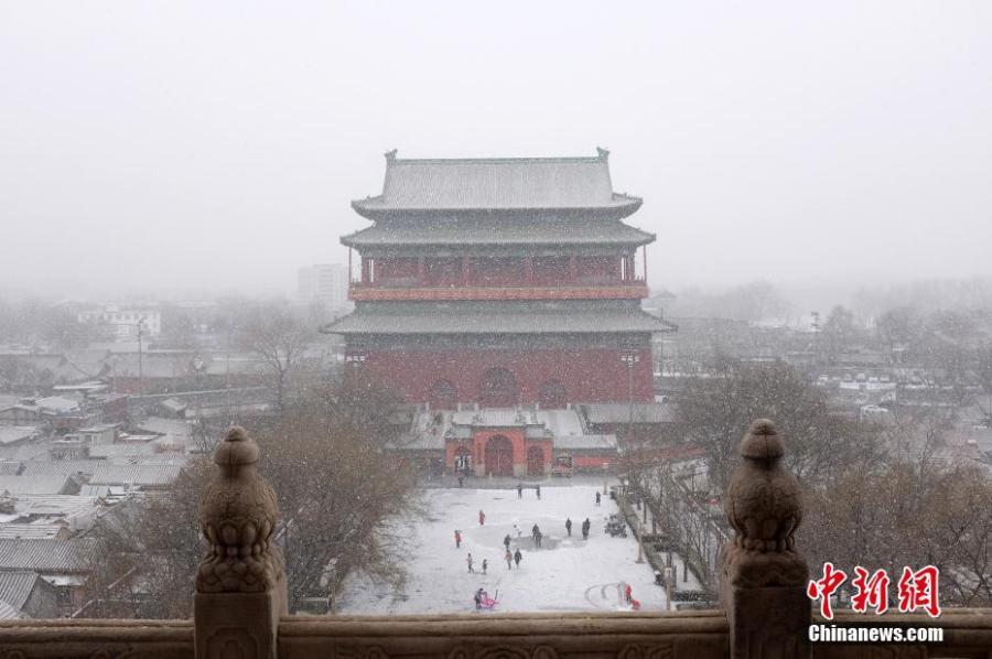 Photo taken on Feb. 12, 2019 shows a snow view in Beijing, capital of China. A snowfall hit Beijing on Tuesday.  (Photo/China News Service)
