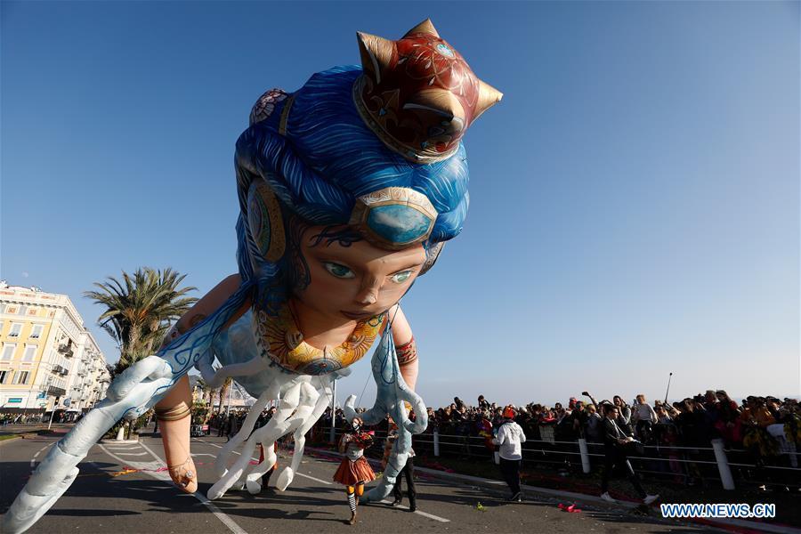 A float is seen during the parade of Nice Carnival with the theme \