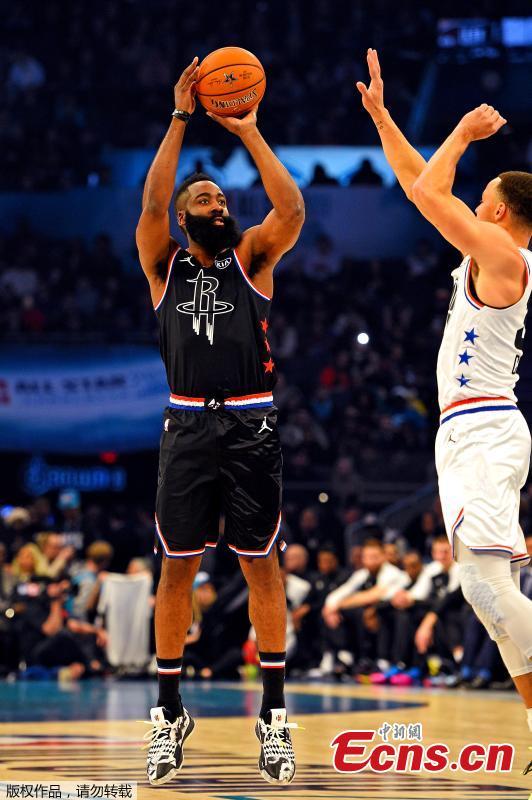 Team LeBron, down by 20 in the second half, finally got firing and went on to beat Team Giannis 178-164 in the 2019 NBA All-Star Game at Spectrum Center, Charlotte, North Carolina, Feb. 17, 2019. (Photo/Agencies)