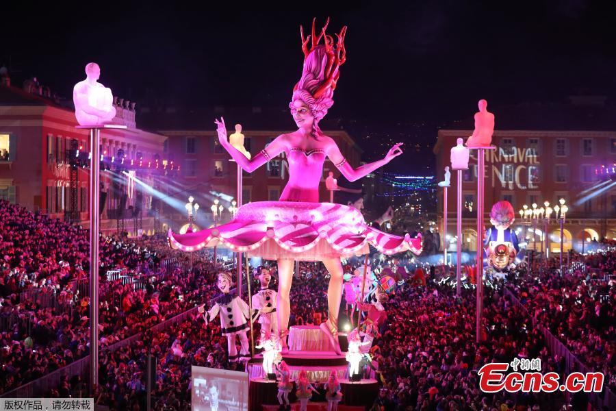 Floats are seen during the parade of Nice Carnival with the theme \